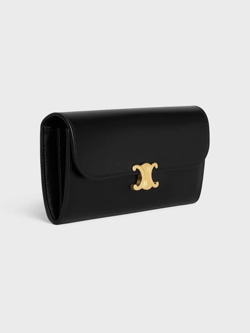 Celine Large Triomphe Wallet in Shiny Calfskin with Gold Hardware - Picture 2 of 3